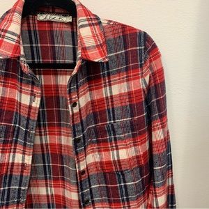 Red and Navy Blue plaid flannel!